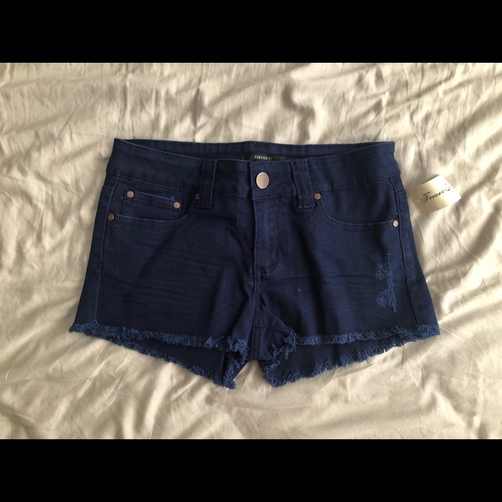 Forever21 distressed Denim Blue Shorts